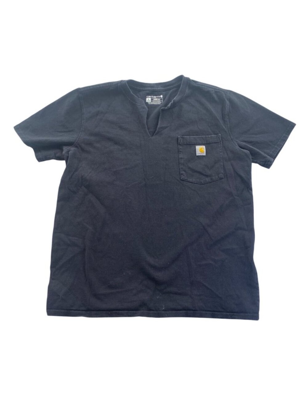 Carhartt Womens Work T-Shirt Sze Large 12-14 Black Loose Fit Crewneck Pocket Tee